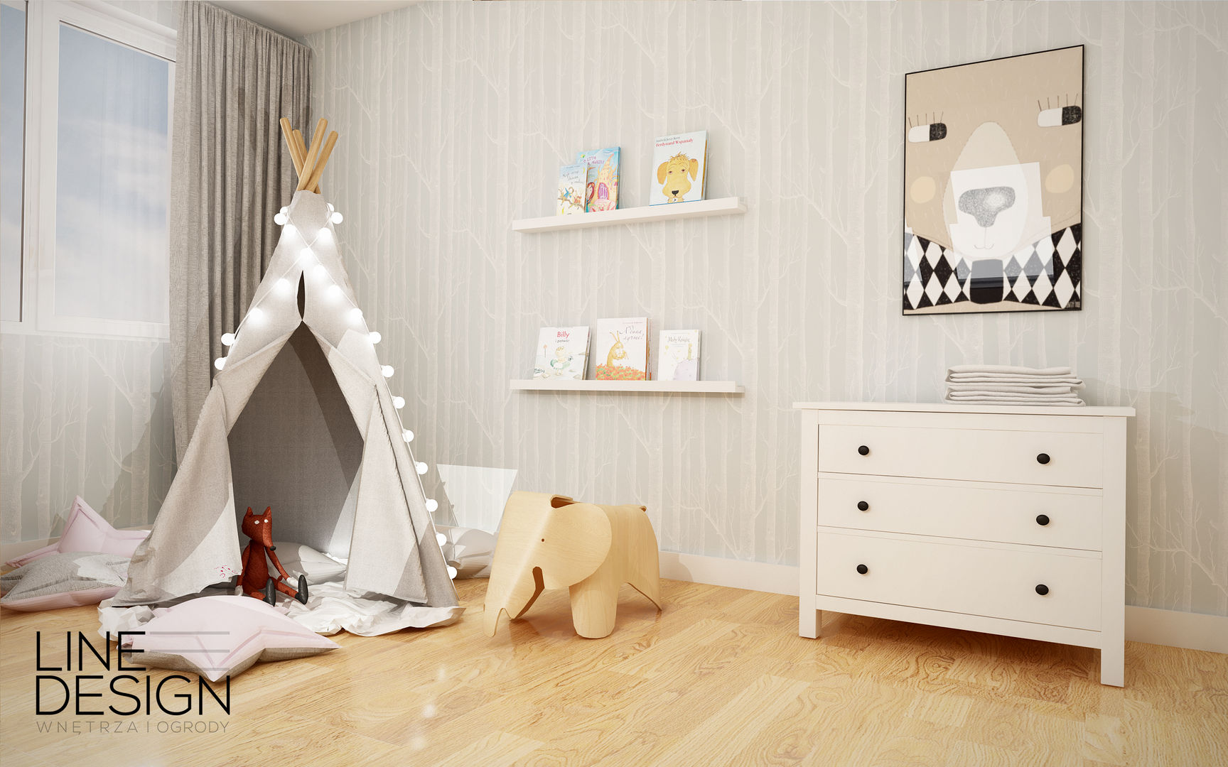 Pokój dziecka, Line Design Line Design Scandinavian style nursery/kids room