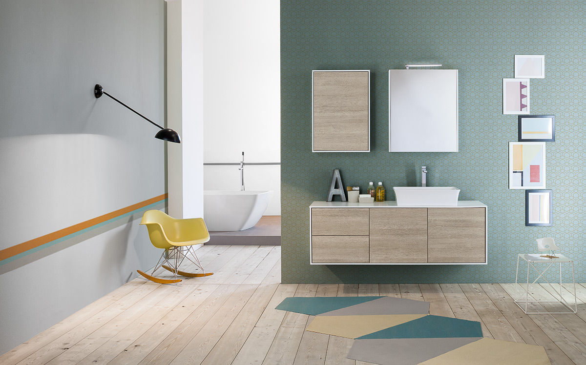 Summit collection Mastella - Italian Bath Fashion Modern Bathroom Engineered Wood Transparent Storage