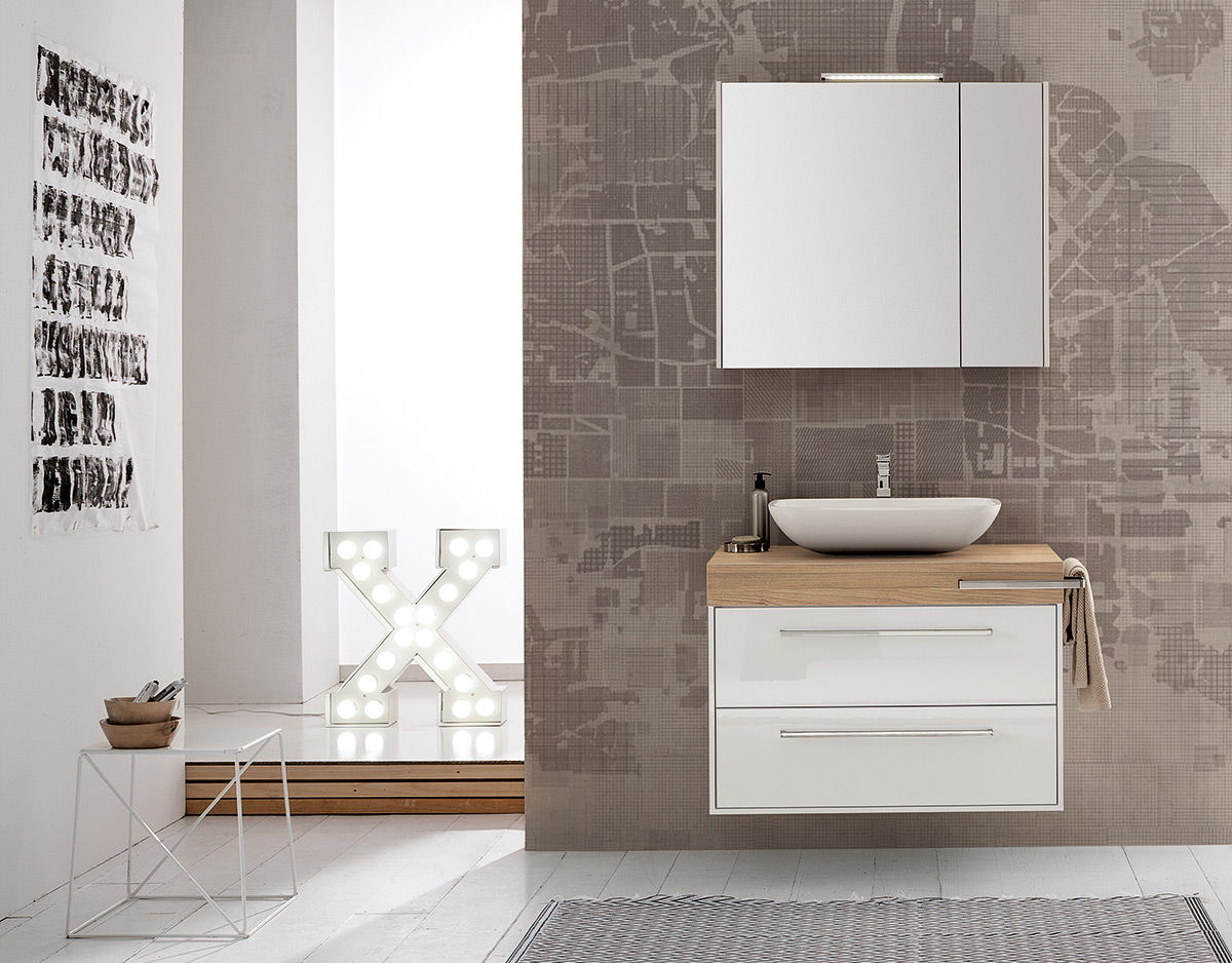 Summit collection Mastella - Italian Bath Fashion Modern bathroom انجینئر لکڑی Transparent Storage