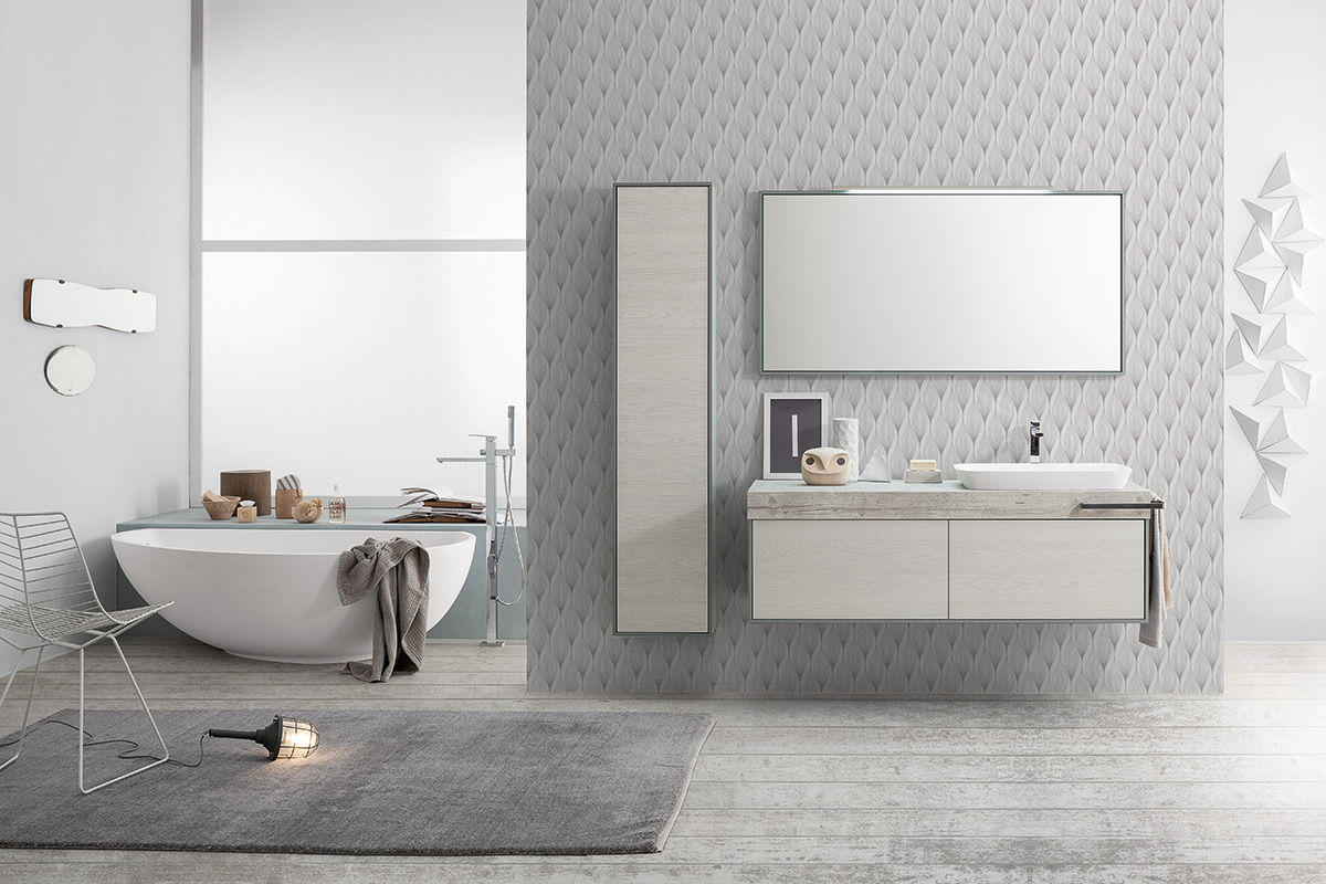 Summit collection Mastella - Italian Bath Fashion Baños modernos Derivados de madera Transparente Almacenamiento