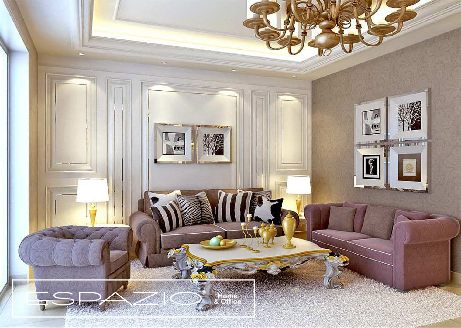 Apartamento de Luxo, Espazio - Home & Office Espazio - Home & Office Salas de estilo clásico