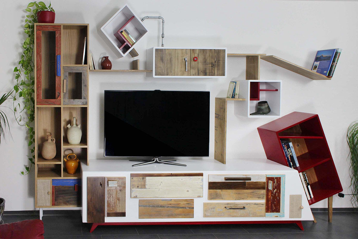 Stato Metastabile // Parete attrezzata , Laquercia21 Laquercia21 Living room TV stands & cabinets