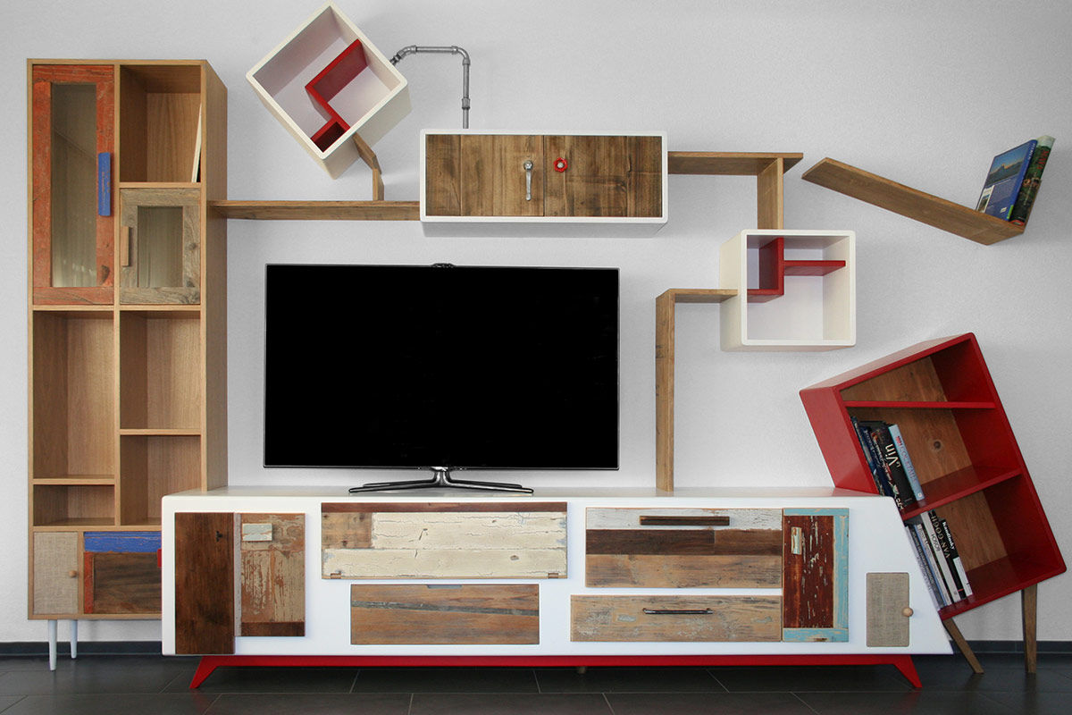 Stato Metastabile // Parete attrezzata , Laquercia21 Laquercia21 Living room TV stands & cabinets