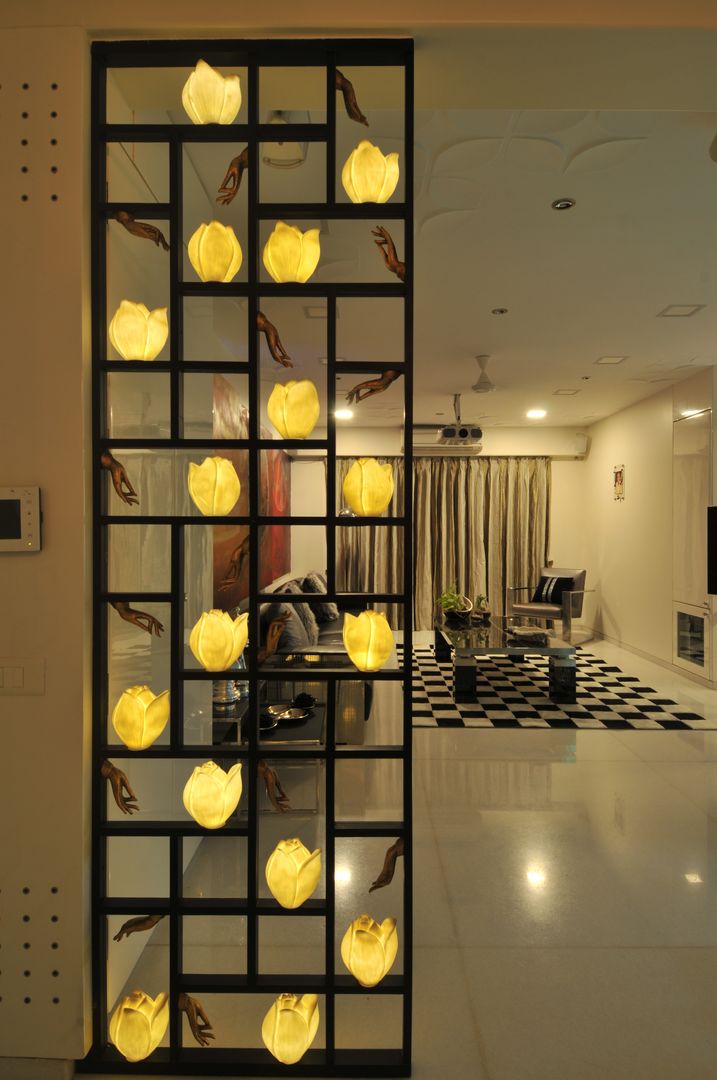 Site at Vile Parle , Mybeautifulife Mybeautifulife Modern corridor, hallway & stairs