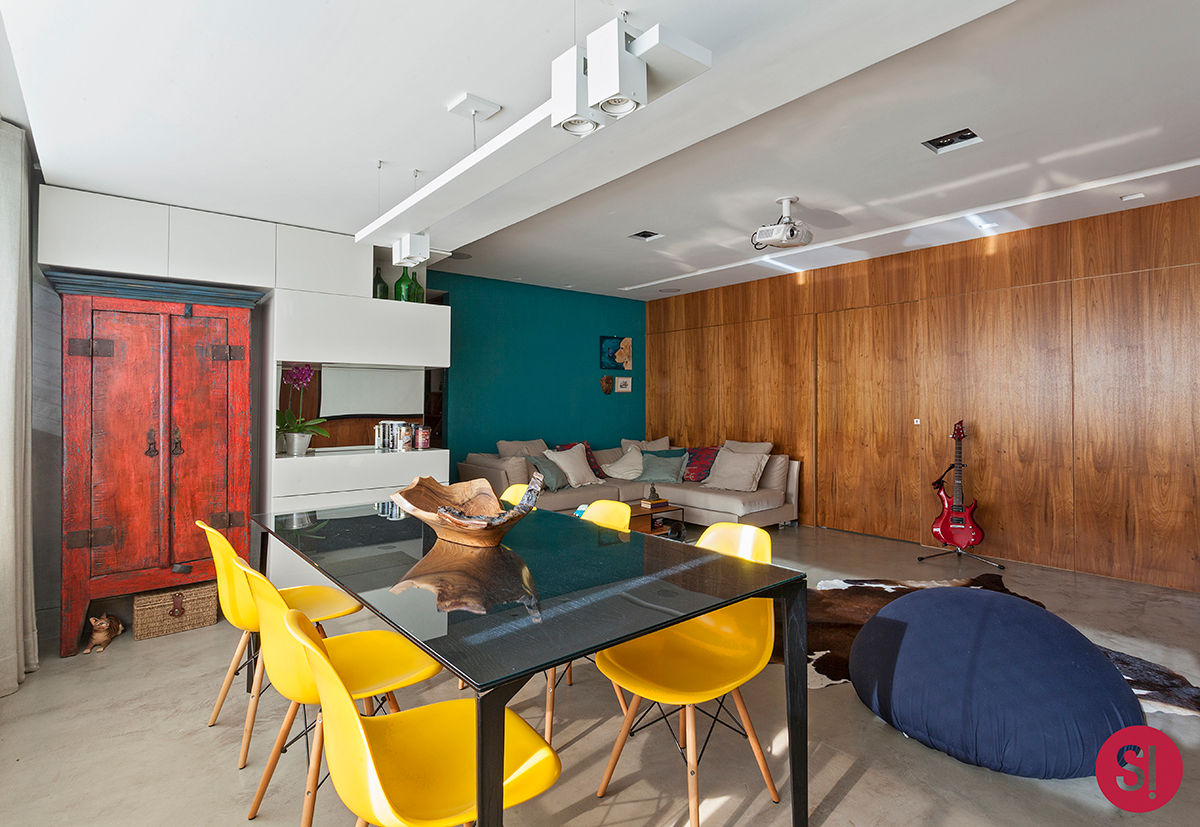 Apartamento CM, Botti Arquitetura e Interiores-Natália Botelho Botti Arquitetura e Interiores-Natália Botelho Comedores de estilo moderno Concreto