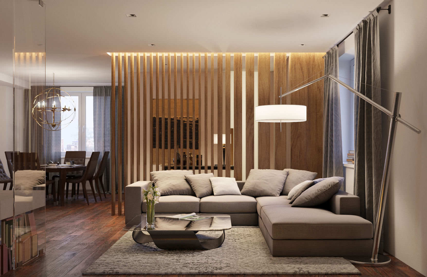 homify Modern living room لکڑی Wood effect