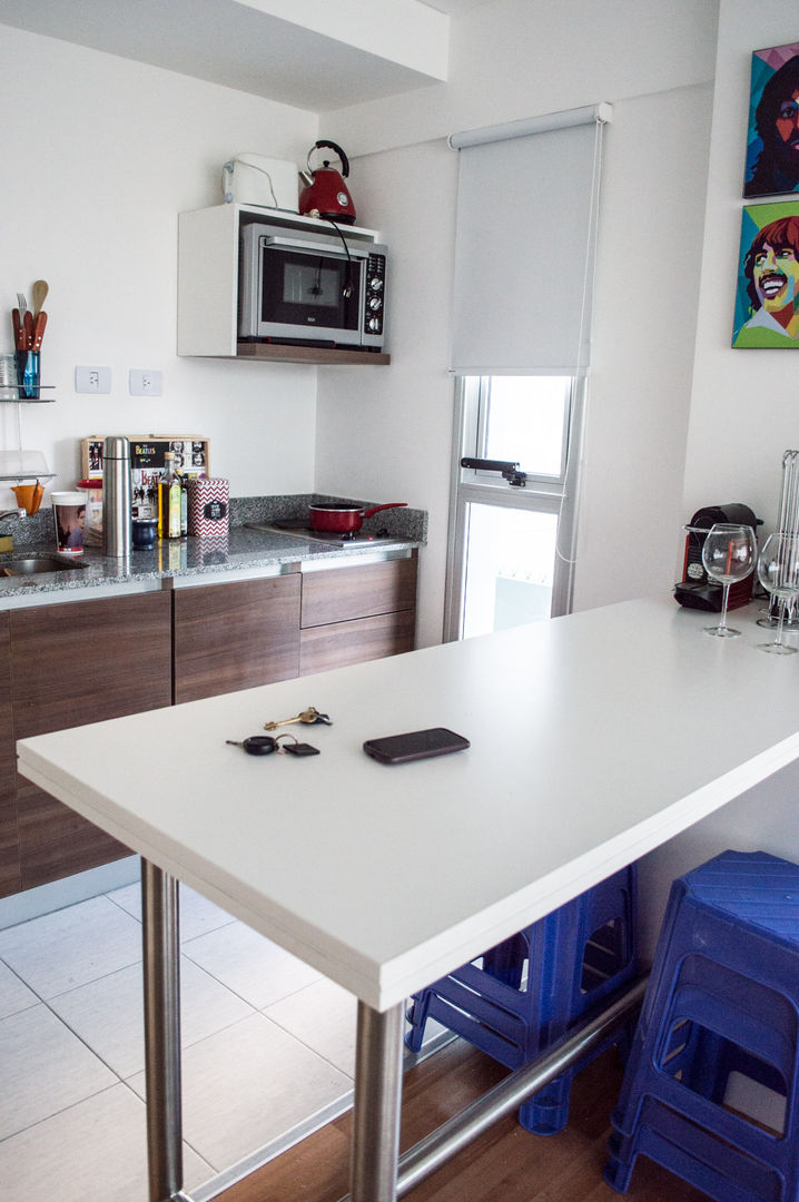 30 m2 - BOEDO - Buenos Aires - Arg, MinBai MinBai Cuisine minimaliste Bois Effet bois Plans de travail