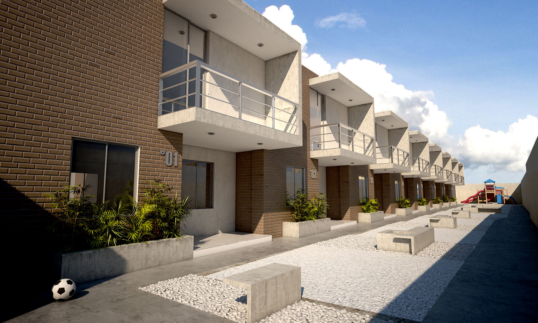 Town Houses Kubos + Arquitectos Casas modernas Concreto