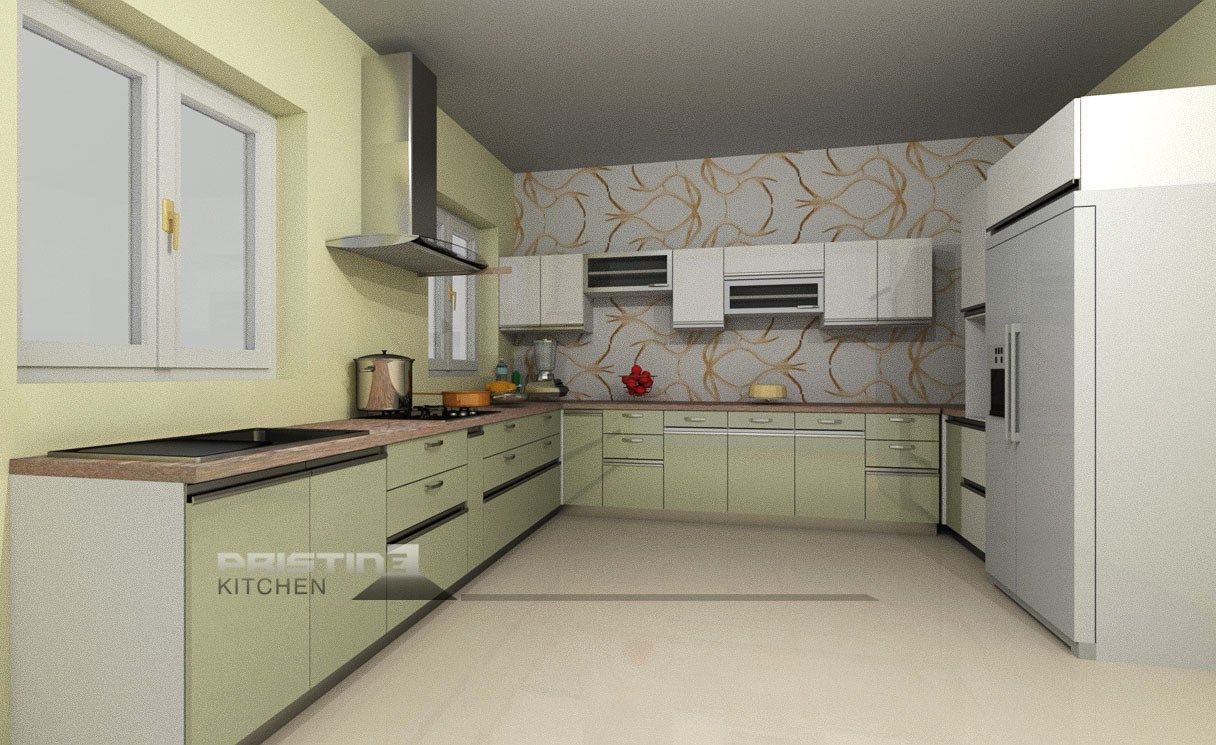 3D kitchen Designs, Pristine Kitchen Pristine Kitchen Nhà bếp phong cách hiện đại