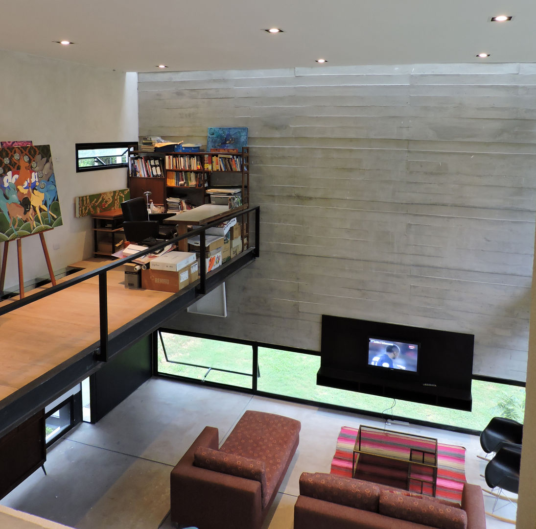 casa DL, jose m zamora ARQ jose m zamora ARQ ห้องทำงาน/อ่านหนังสือ คอนกรีต