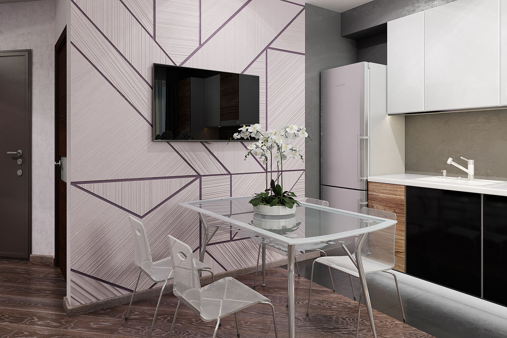 Визуализации проекта квартиры для Марины, Alyona Musina Alyona Musina Minimalist kitchen