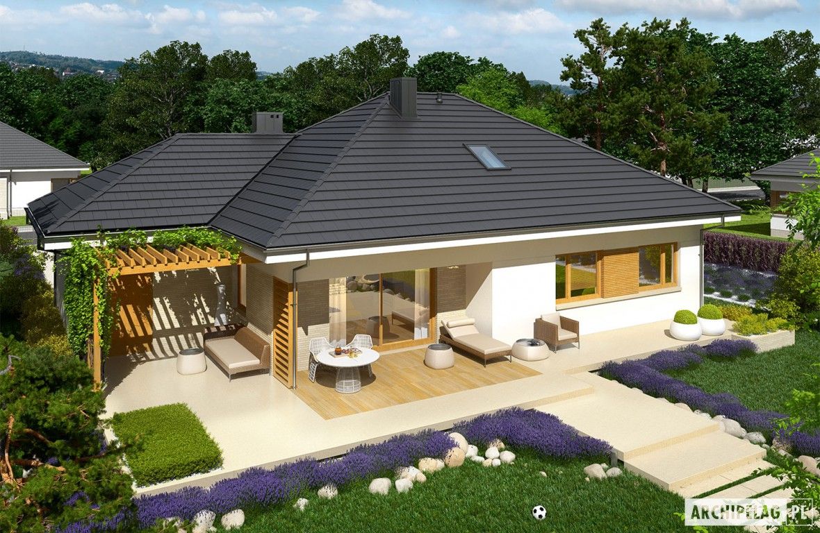 Projekt DOMU FLO III G1 – nowoczesny i energooszczędny dom z poddaszem do adaptacji, Pracownia Projektowa ARCHIPELAG Pracownia Projektowa ARCHIPELAG Будинки