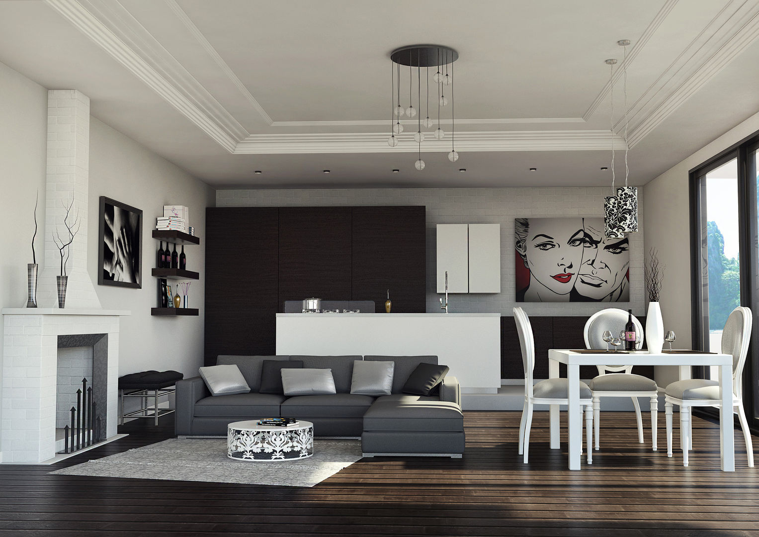 Render, asf asf Modern living room