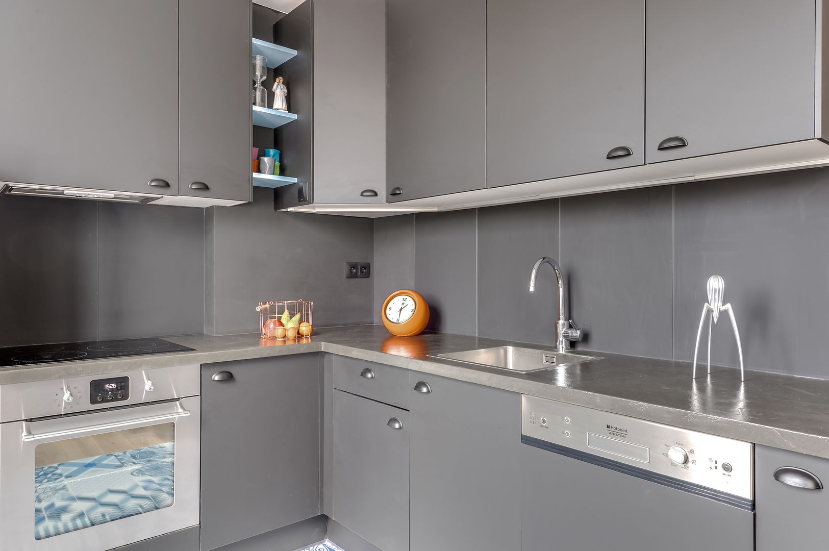 PROJET COLOMBES, Agence Transition Interior Design, Architectes: Carla Lopez et Margaux Meza, Transition Interior Design Transition Interior Design Dapur Modern