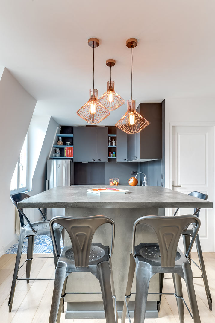 PROJET COLOMBES, Agence Transition Interior Design, Architectes: Carla Lopez et Margaux Meza, Transition Interior Design Transition Interior Design Cocinas de estilo moderno