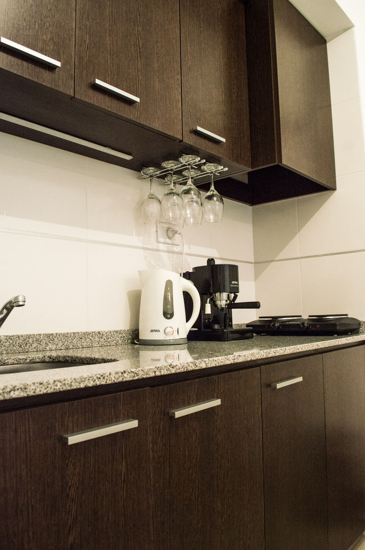 30 M2: Centro, Buenos Aires. Argentina., MinBai MinBai Minimalist kitchen Wood Wood effect Storage