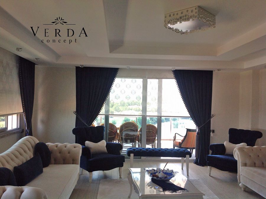 Verda Home, VERDA HOME VERDA HOME Modern windows & doors Curtains & drapes