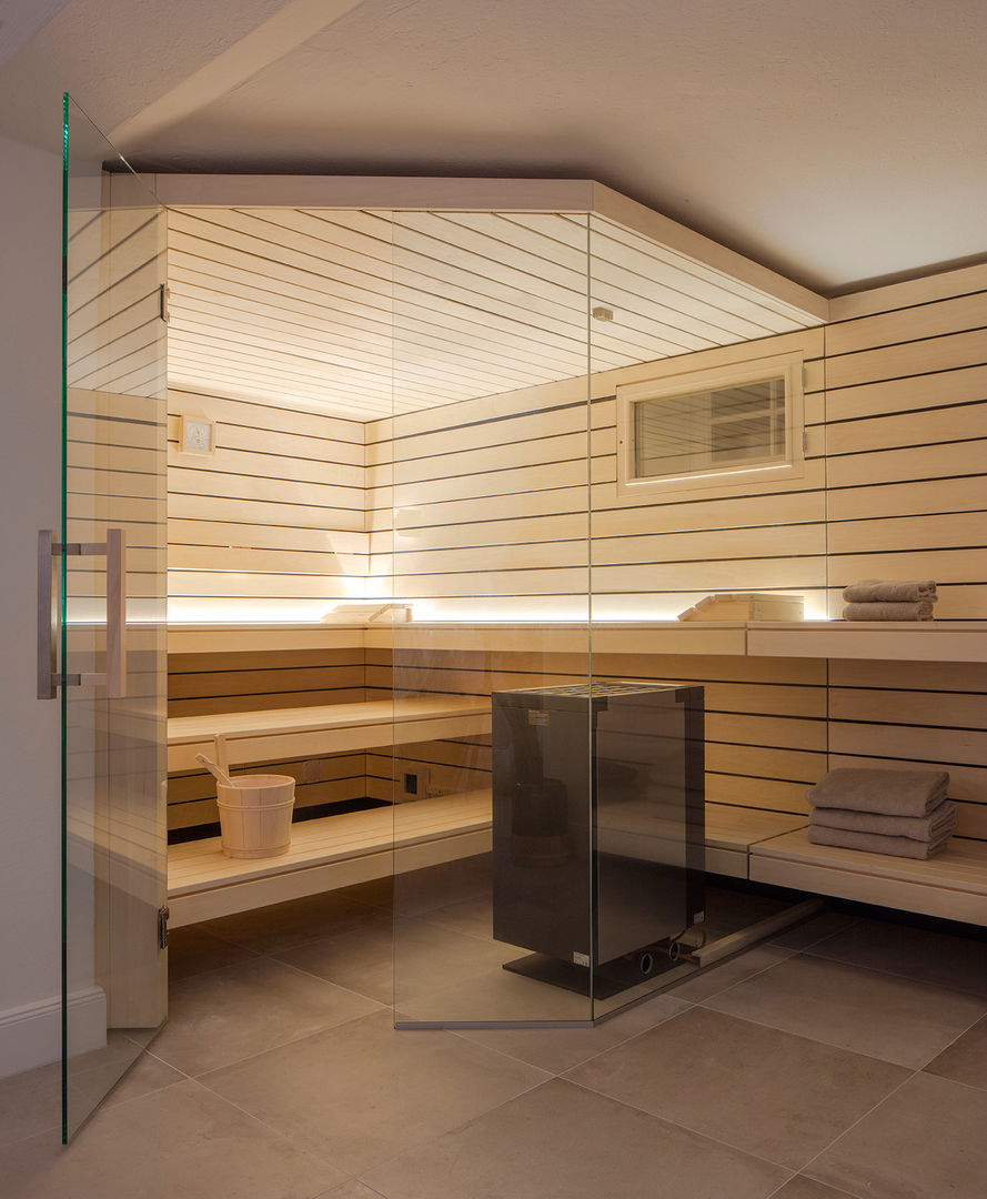 Umbau: Kellerraum zur Design Sauna, corso sauna manufaktur gmbh corso sauna manufaktur gmbh 사우나 우드 우드 그레인