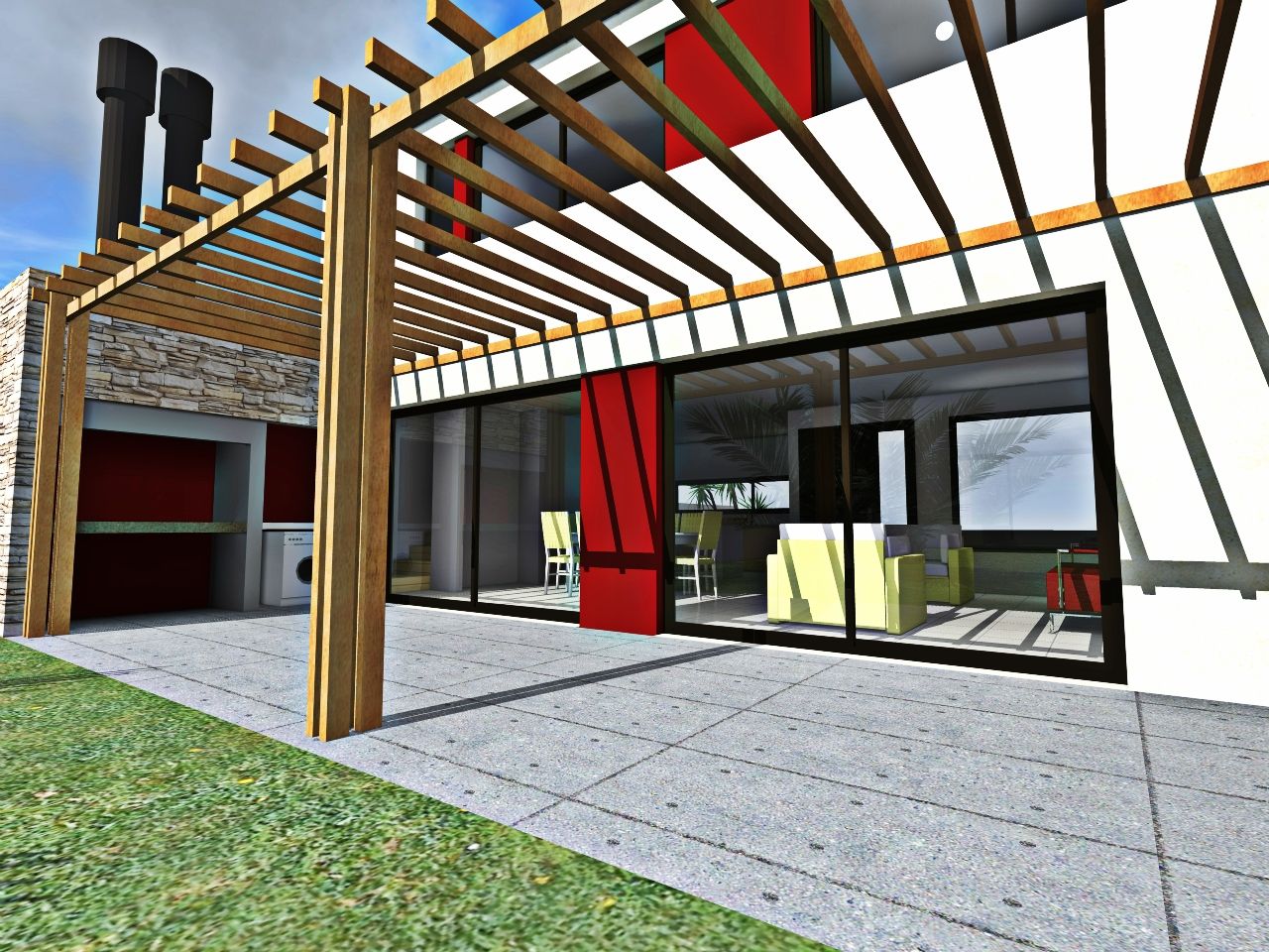 Render exterior vista galeria epb arquitectura Casas modernas: Ideas, diseños y decoración