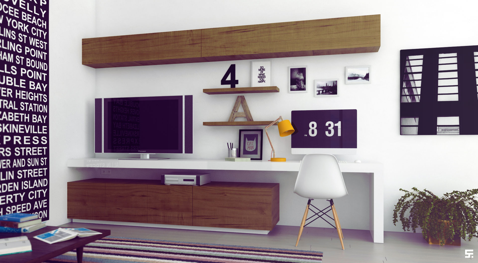 homify Estudios y despachos de estilo minimalista Madera Acabado en madera Escritorios