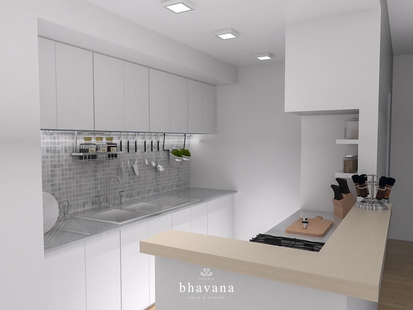 Cocina Bhavana Cocinas de estilo escandinavo