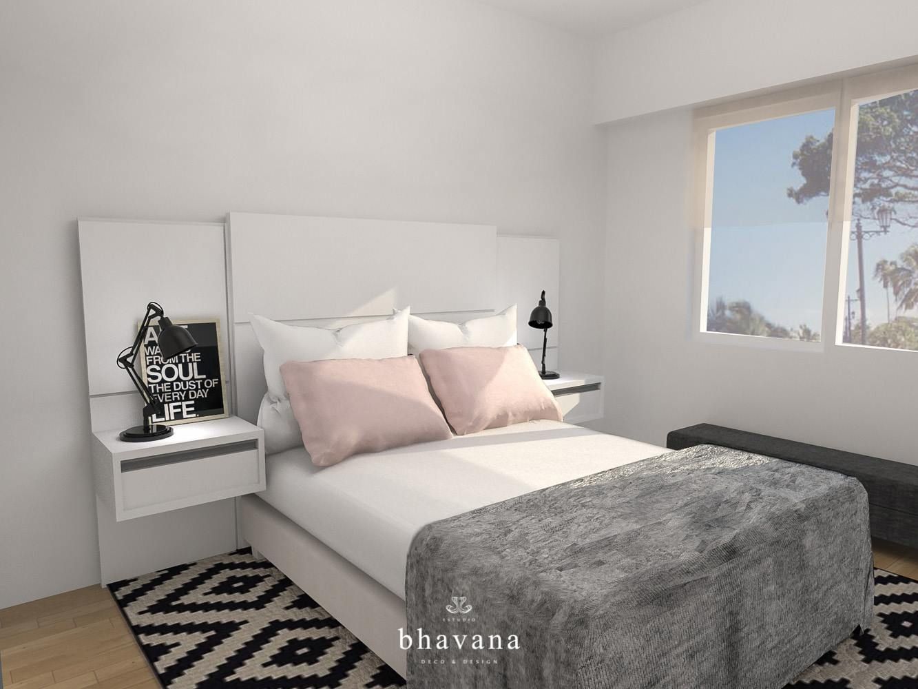 Obra Mendoza - Diseño Integral depto. 2 ambientes, Bhavana Bhavana غرفة نوم