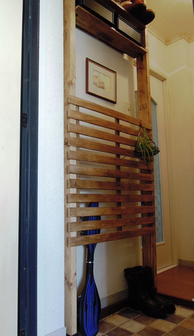 玄関収納, ブログdeソーイング ブログdeソーイング Rustic style corridor, hallway & stairs Storage