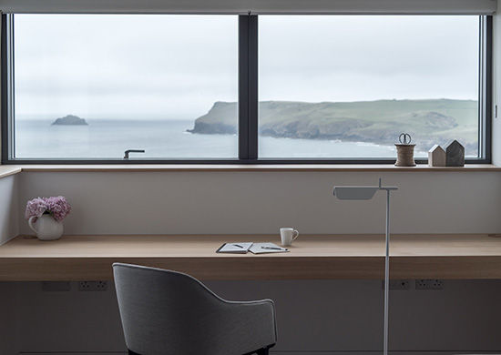 New Contemporary House, Polzeath, Cornwall Arco2 Architecture Ltd Moderne studeerkamer Architects Cornwall, architecture Cornwall, arco2 architects, eco friendly architects, sustainable architects, sustainable architecture, architecture by the sea, beach house architecture,