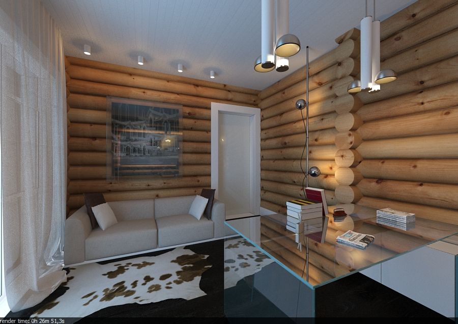 Интерьер дома с open spaсe в стиле шале, A-partmentdesign studio A-partmentdesign studio Scandinavian walls & floors Wood Wood effect