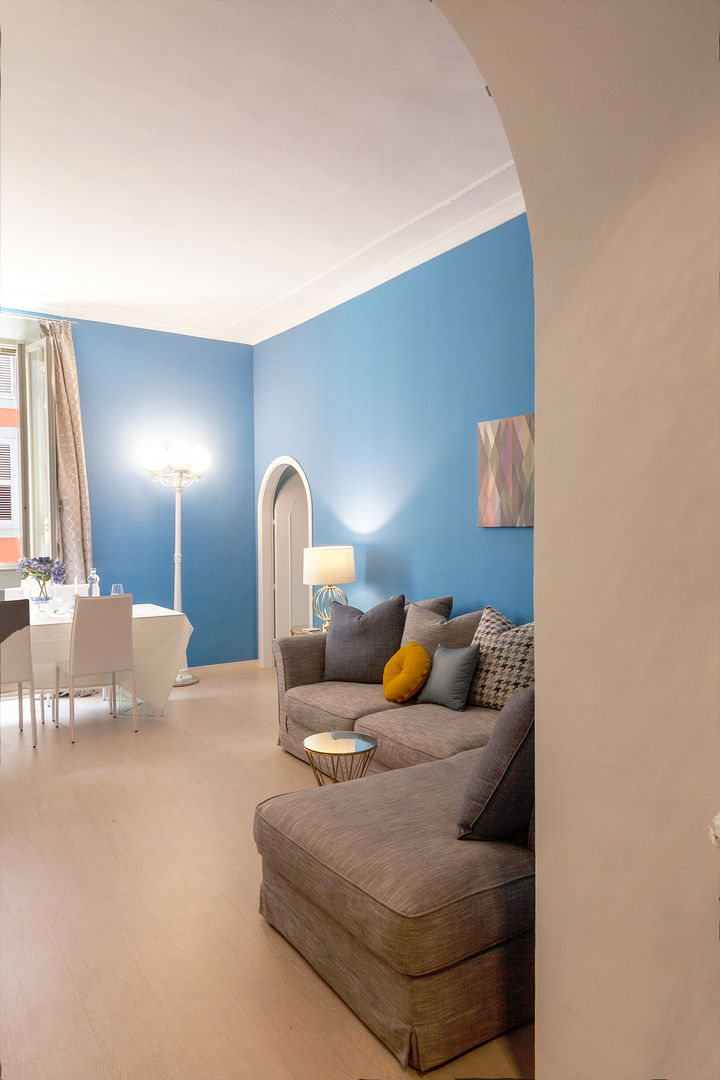 Luxury Apartment in Rome-Piazza di Spagna, Tania Mariani Architecture & Interiors Tania Mariani Architecture & Interiors Eclectic style living room Marble