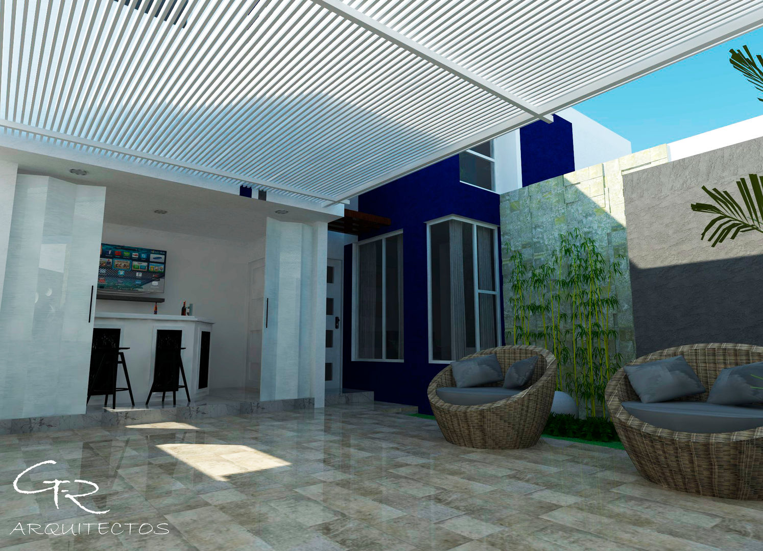 GT-R Arquitectos Modern balcony, veranda & terrace