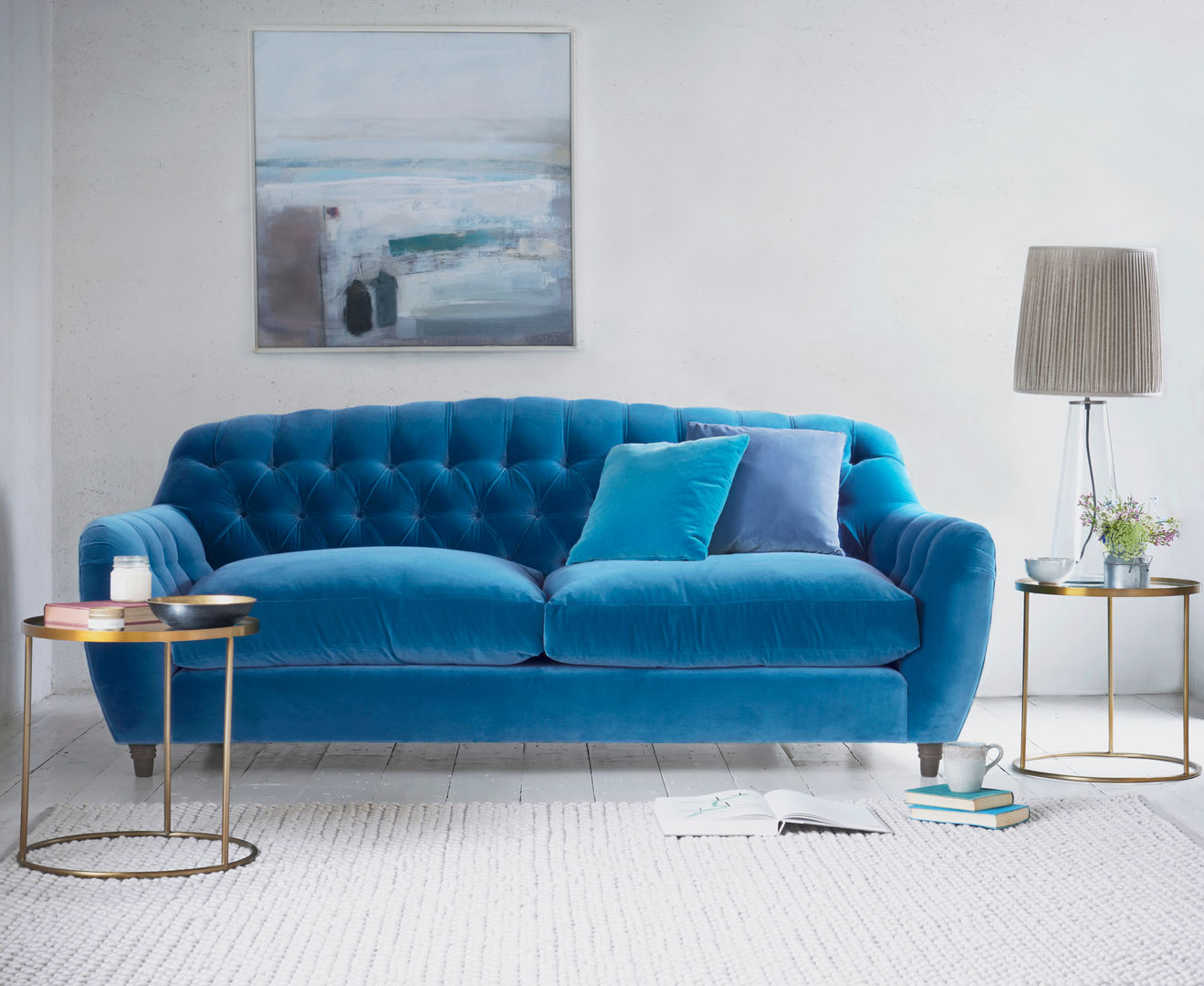 Butterbump sofa in Teal velvet Loaf Klasik Oturma Odası Pamuklu Kırmızı Kanepe & Koltuklar