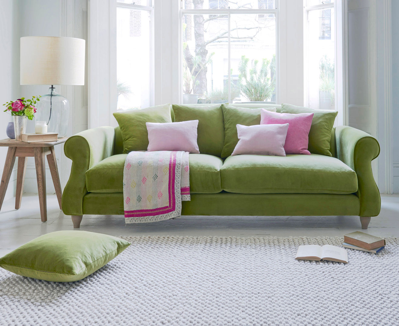 Sloucher sofa Loaf Livings de estilo clásico Algodón Rojo Salas y sillones