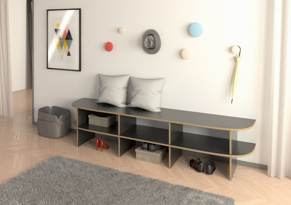 homify Moderne gangen, hallen & trappenhuizen MDF Zitmeubels