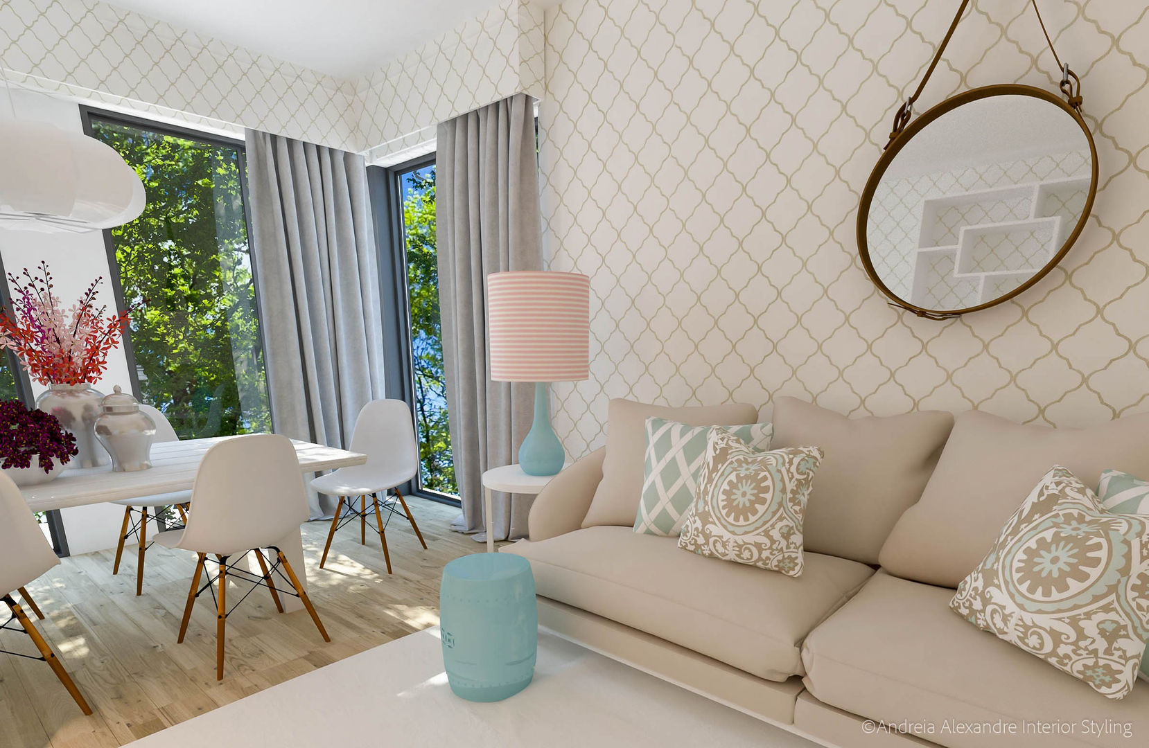 Projeto Decoração Sala - Pantone Colors 2016 Andreia Alexandre Interior Styling Salas de estar ecléticas