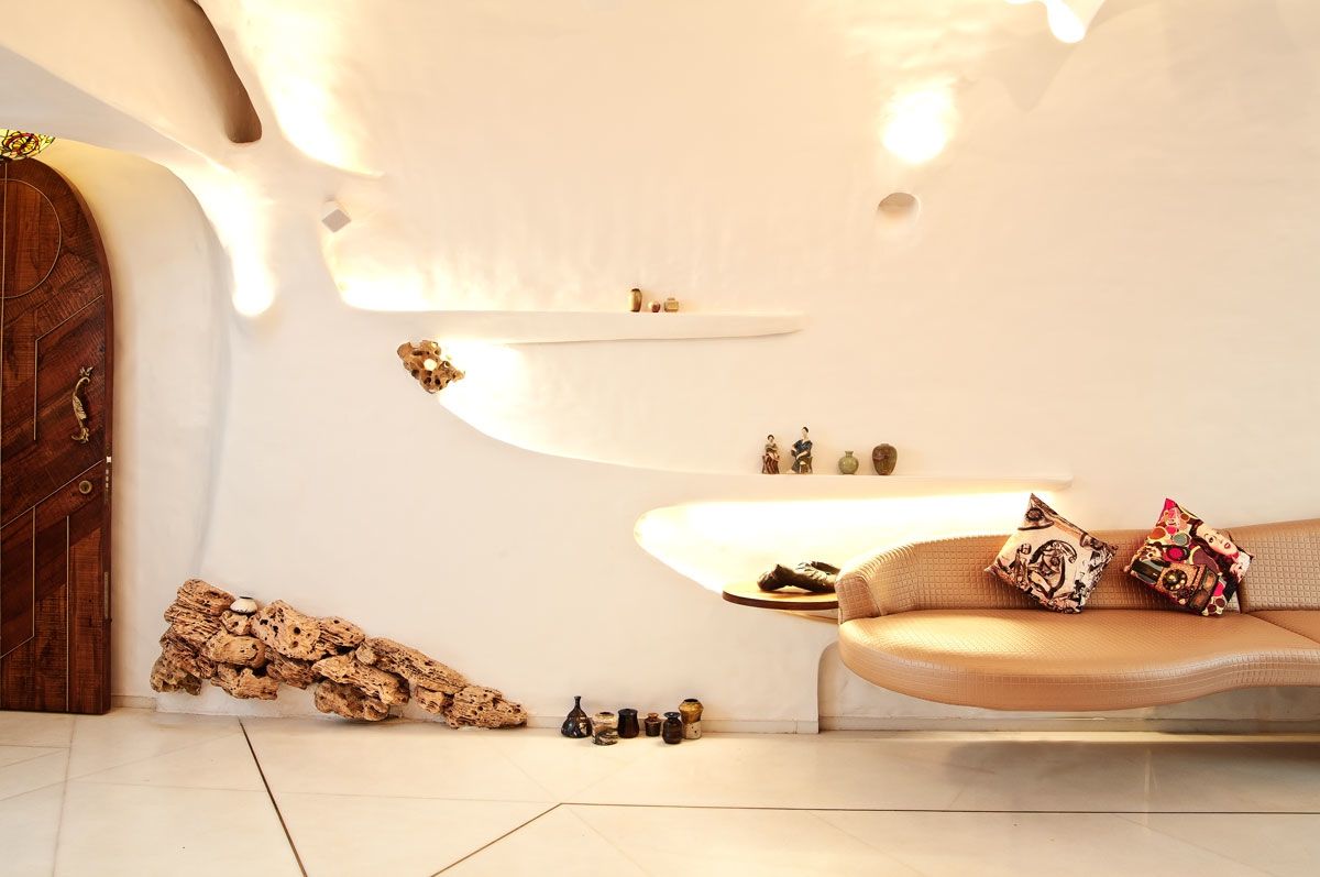 Organic House, The White Room The White Room Salas de estilo moderno Concreto