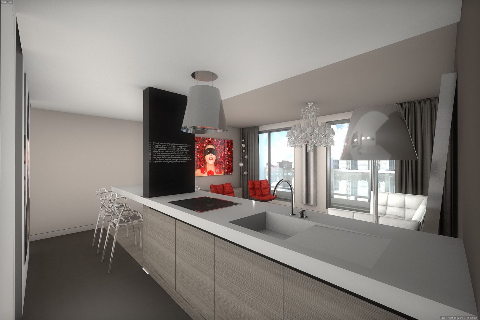 Réhabilitation contemporaine et chic d'un appartement , réHome réHome مطبخ