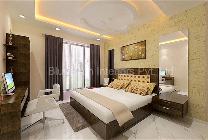 Subramanium Residence (Mulund), Bluearch Architects & Interiors Bluearch Architects & Interiors Modern style bedroom Plywood