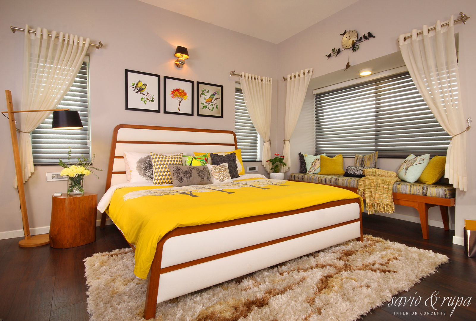 Mid Century Style Bedroom Savio and Rupa Interior Concepts Scandinavian style bedroom Beds & headboards