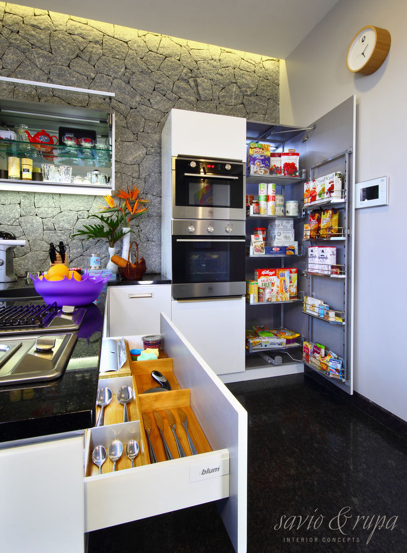 Kitchen Storage and Organizers Savio and Rupa Interior Concepts Kitchen Cabinets & shelves