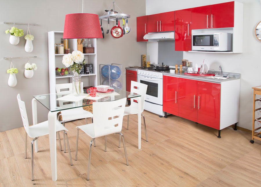 Maravillosa Cocina Vanguardista, Idea Interior Idea Interior Modern kitchen Aluminium/Zinc Cabinets & shelves