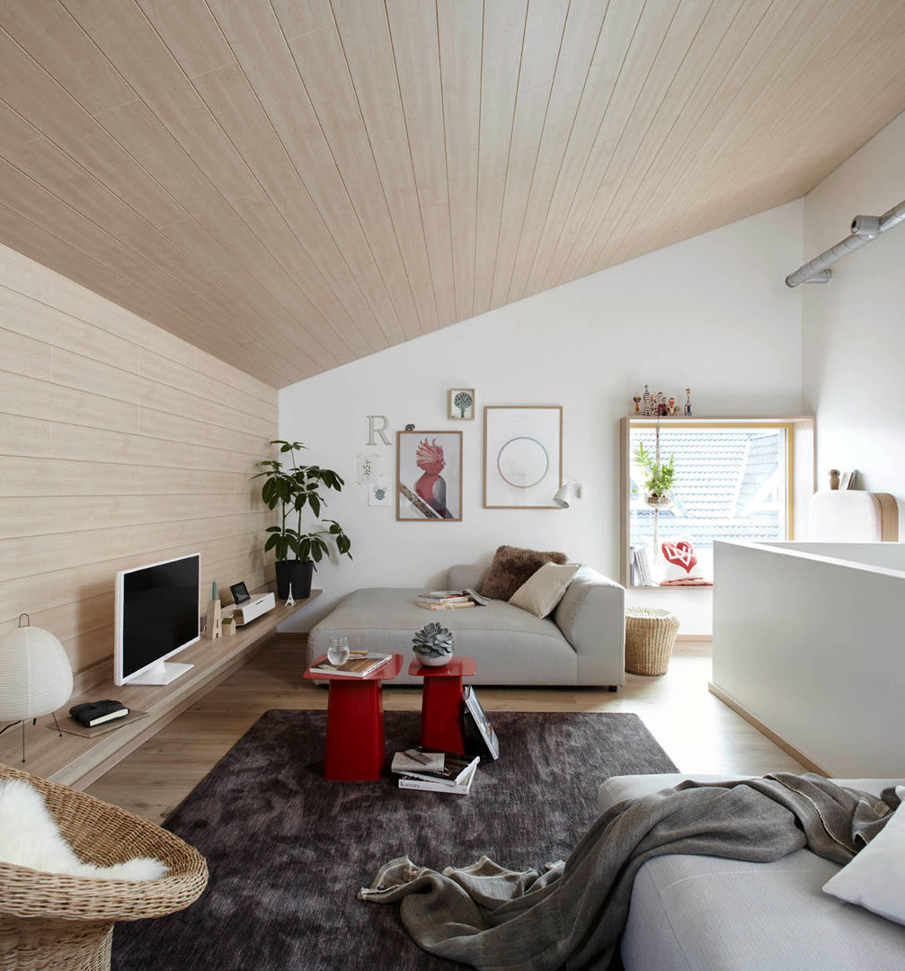 Haus Mono, Burkhard Heß Interiordesign Burkhard Heß Interiordesign Modern living room Wood Wood effect