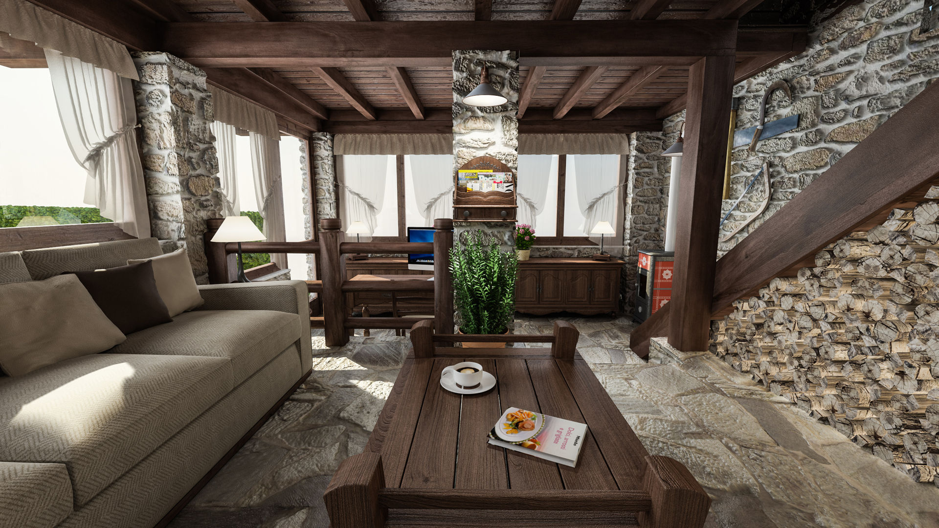 Casa in Collina, studiosagitair studiosagitair Country style living room