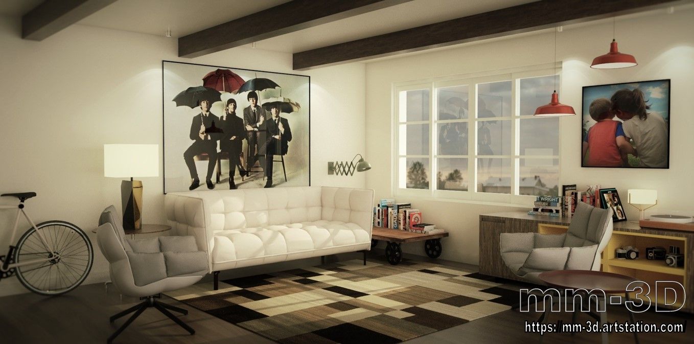 Beatle's Living Room, mm-3d mm-3d Eklektyczny salon