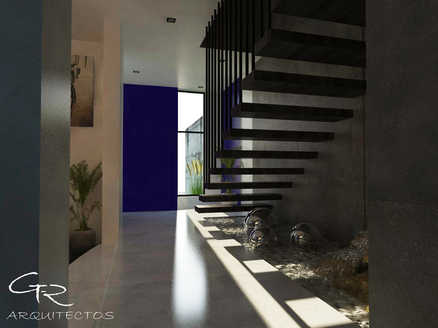 GT-R Arquitectos Minimalist corridor, hallway & stairs