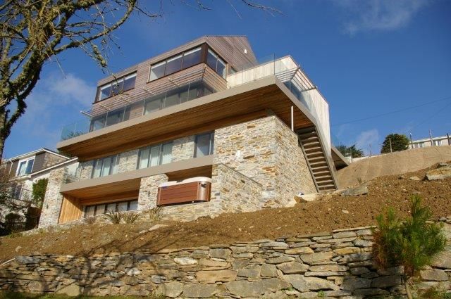 Timber Frame, Elevated Views over River Pentire Building With Frames Minimalistische huizen Hout Hout