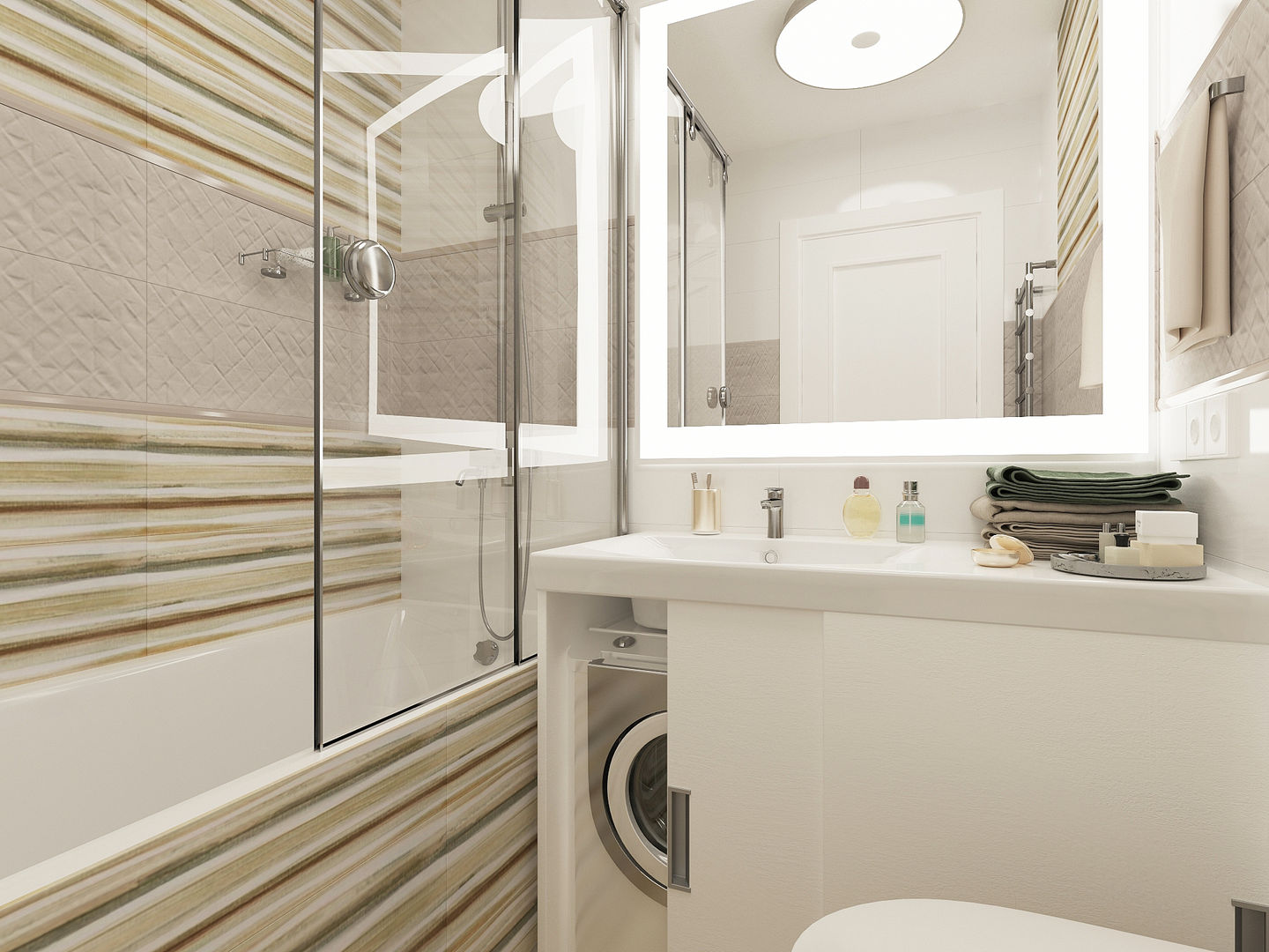 Визуализация: квартира в Петербурге , OK Interior Design OK Interior Design Modern style bathrooms