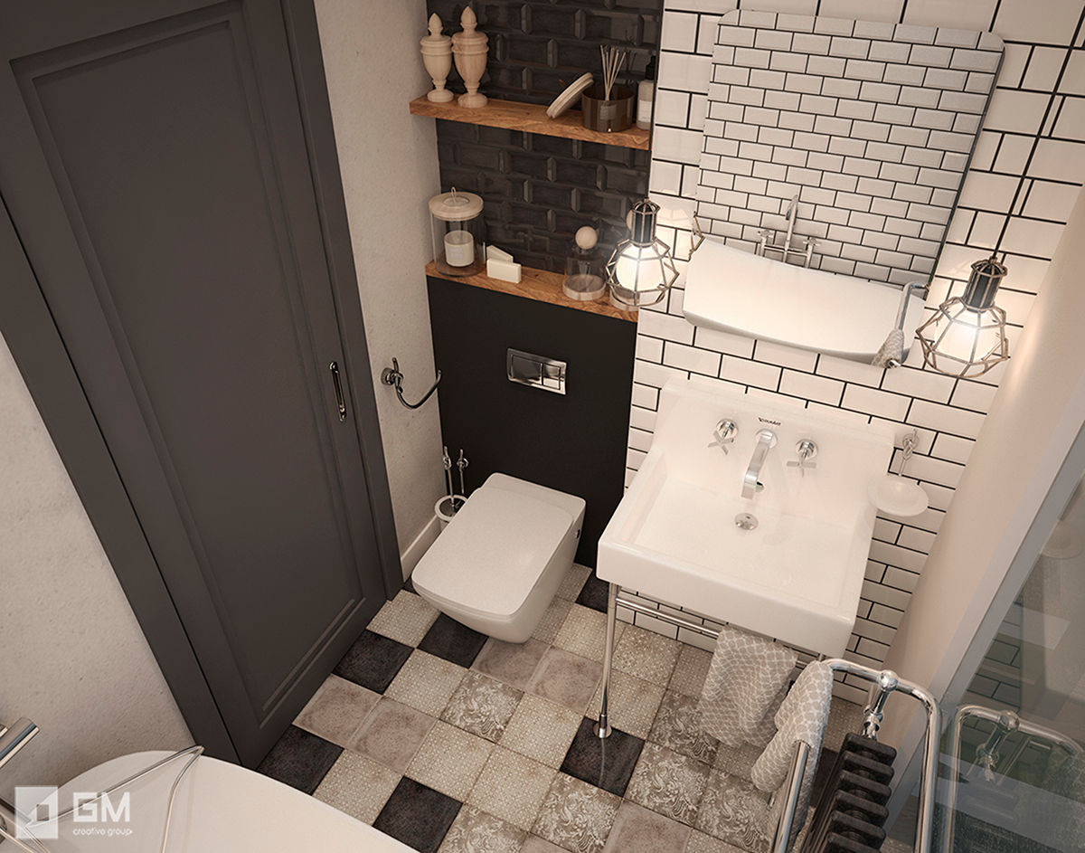 Scandinavian flat, GM-interior GM-interior İskandinav Banyo