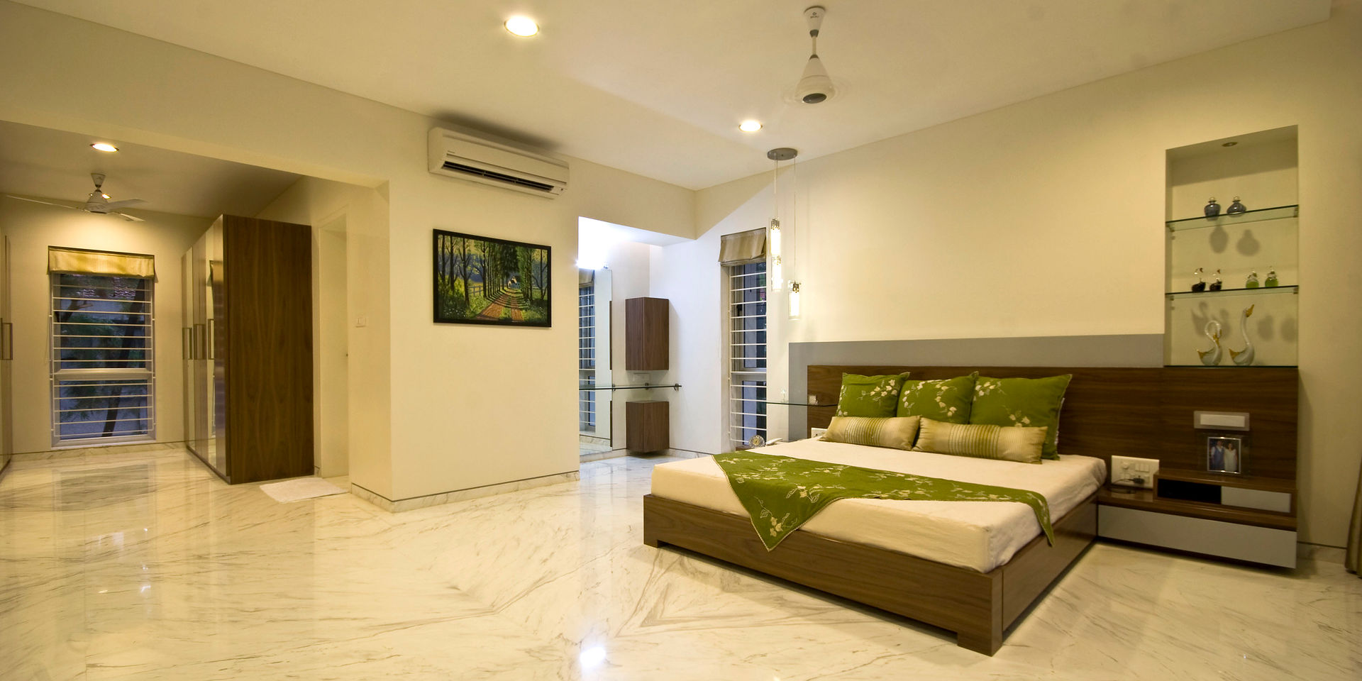 Private Residence at Sopan Baug, Pune, Chaney Architects Chaney Architects Minimalistyczna sypialnia
