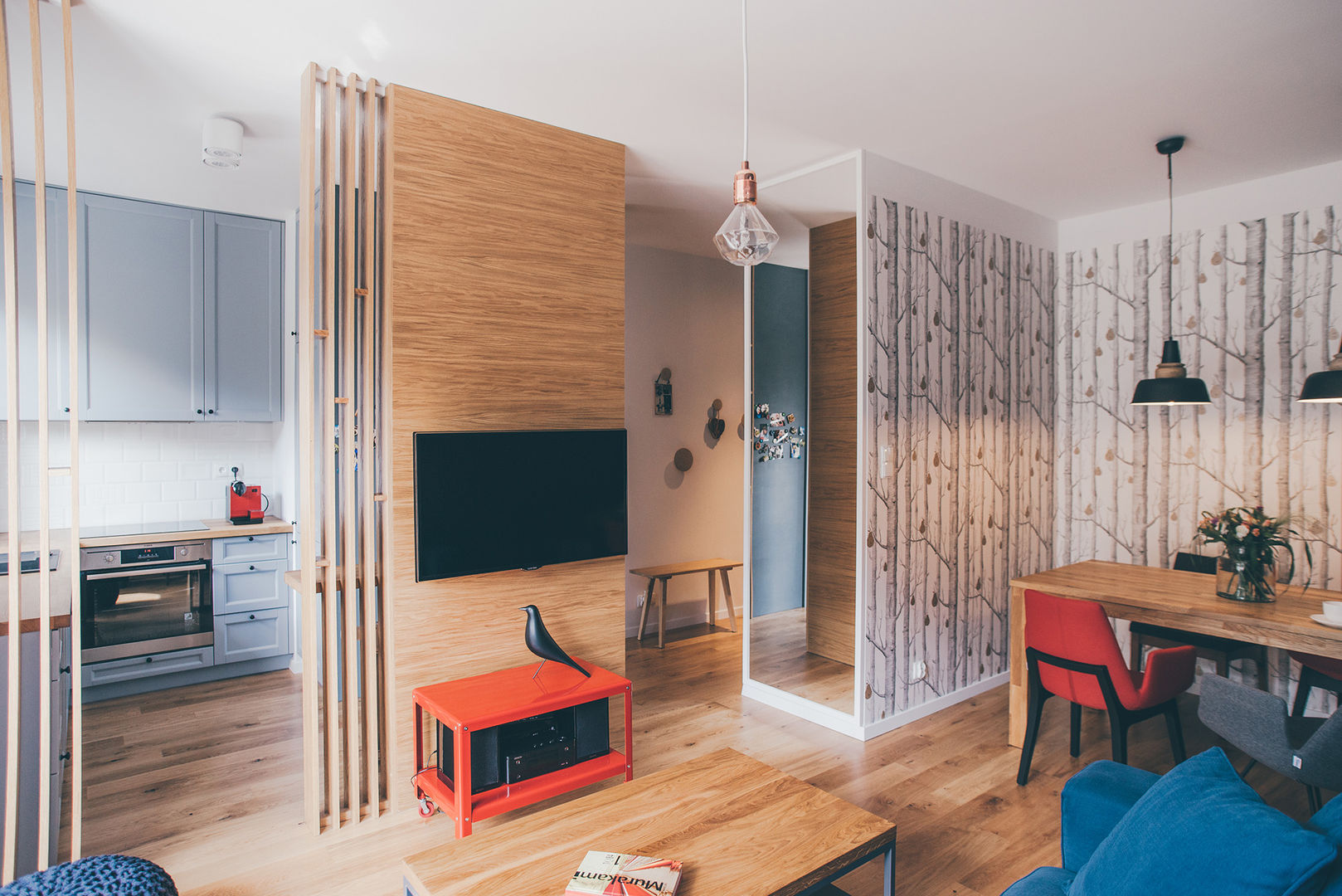 projekt aranżacji apartamentu w Gdyni, em2 em2 Nowoczesny salon